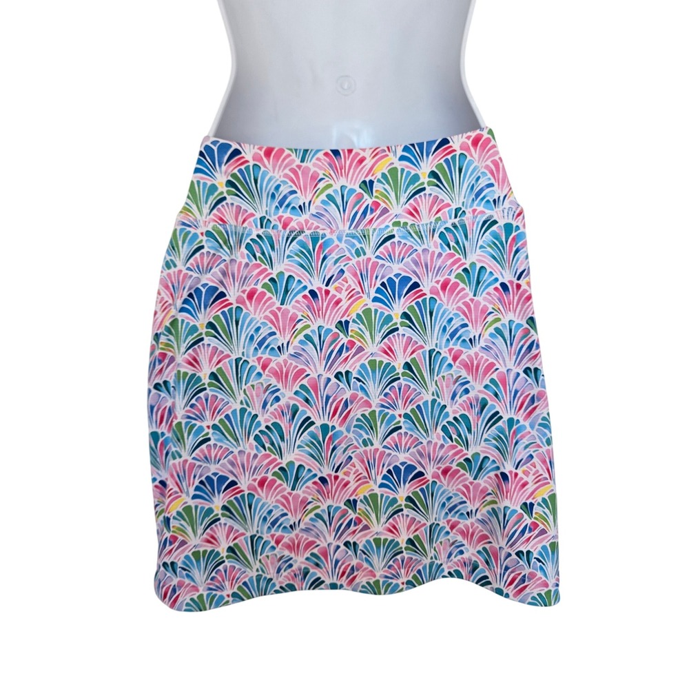 Gottex Multicolor Seashell Print Athletic Skort Sz XS Preppy Coastal Tennis Golf - Picture 5 of 8